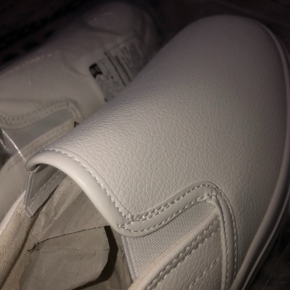Faux white leather slip on shoes - Picture 1 of 2
